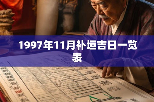 1997年11月补垣吉日一览表