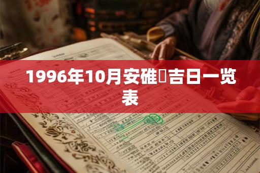 1996年10月安碓硙吉日一览表