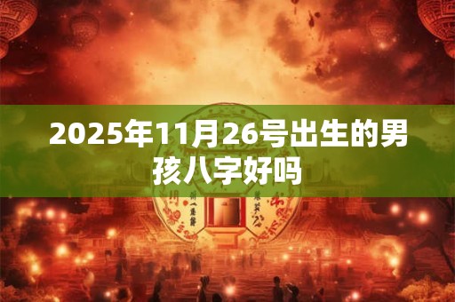 2025年11月26号出生的男孩八字好吗