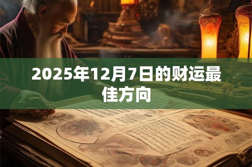 2025年12月7日的财运最佳方向