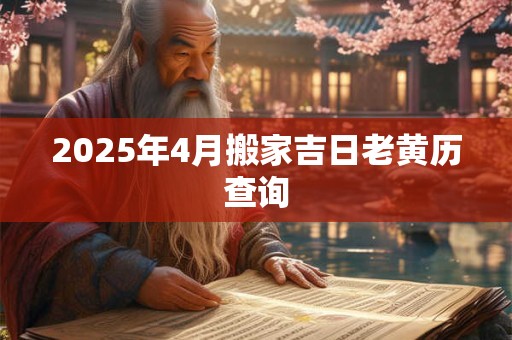 2025年4月搬家吉日老黄历查询