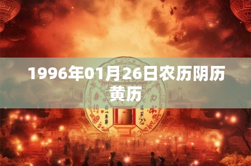 1996年01月26日农历阴历黄历