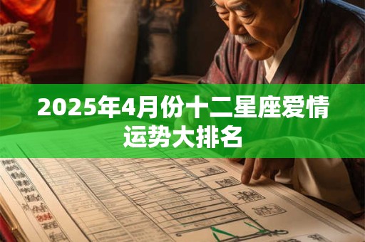 2025年4月份十二星座爱情运势大排名