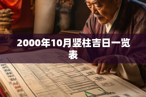 2000年10月竖柱吉日一览表 2000年10月竖柱吉日一览表