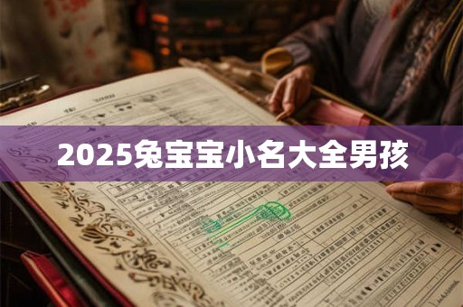 2025兔宝宝小名大全男孩
