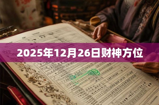 2025年12月26日财神方位