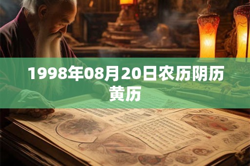 1998年08月20日农历阴历黄历 1998年08月20日农历阴历黄历