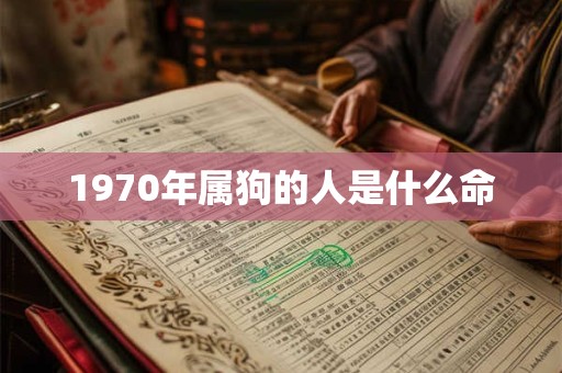 1970年属狗的人是什么命