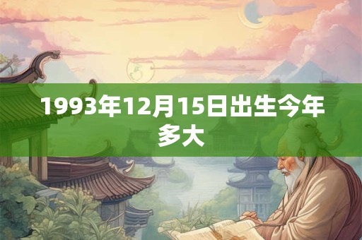 1993年12月15日出生今年多大