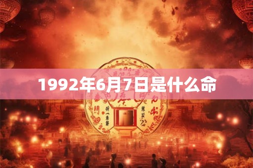 1992年6月7日是什么命