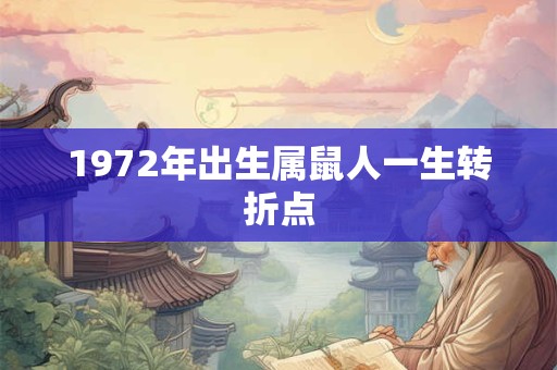 1972年出生属鼠人一生转折点