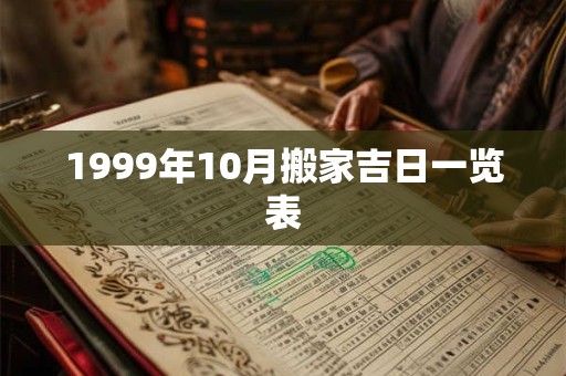 1999年10月搬家吉日一览表