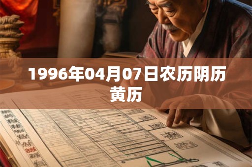 1996年04月07日农历阴历黄历
