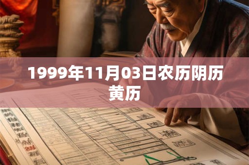 1999年11月03日农历阴历黄历