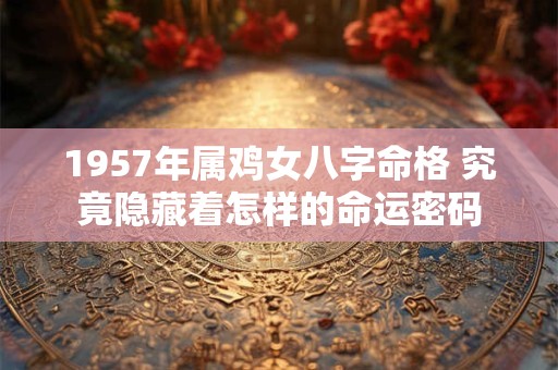 1957年属鸡女八字命格 究竟隐藏着怎样的命运密码 1957年属鸡女八字命格 究竟隐藏着怎样的命运密码