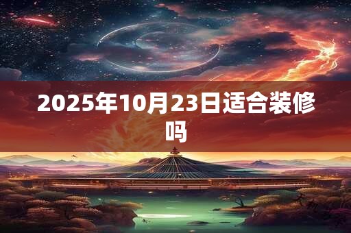 2025年10月23日适合装修吗 2025年10月23日适合装修吗
