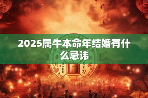 2025属牛本命年结婚有什么忌讳