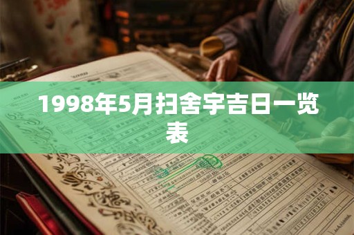 1998年5月扫舍宇吉日一览表