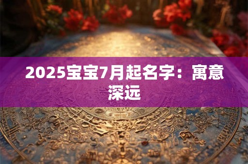 2025宝宝7月起名字：寓意深远