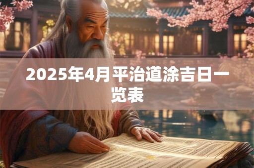 2025年4月平治道涂吉日一览表