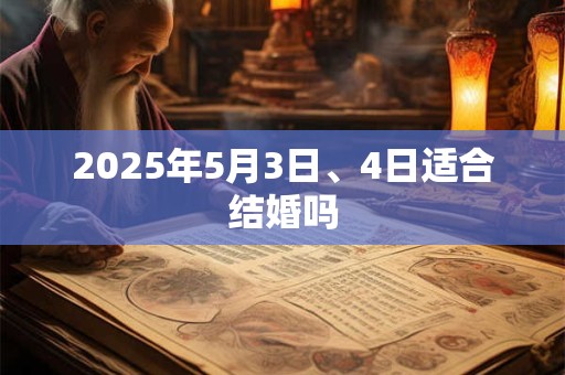 2025年5月3日、4日适合结婚吗