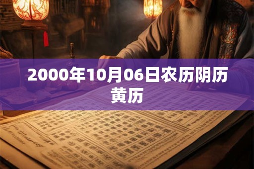 2000年10月06日农历阴历黄历 2000年10月06日农历阴历黄历
