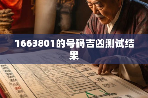1663801的号码吉凶测试结果