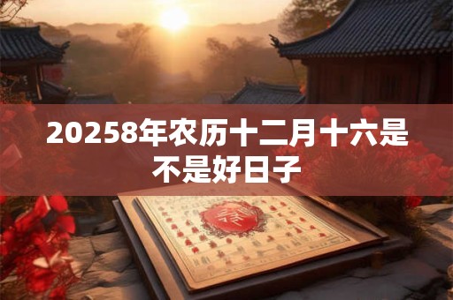 20258年农历十二月十六是不是好日子