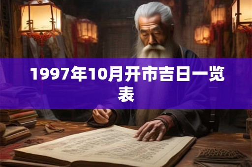 1997年10月开市吉日一览表