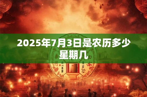 2025年7月3日是农历多少星期几