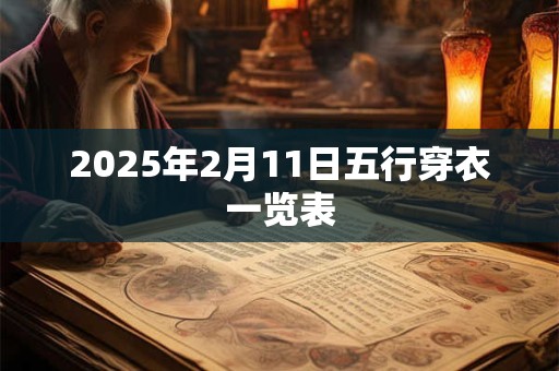 2025年2月11日五行穿衣一览表 2025年2月11日五行穿衣一览表