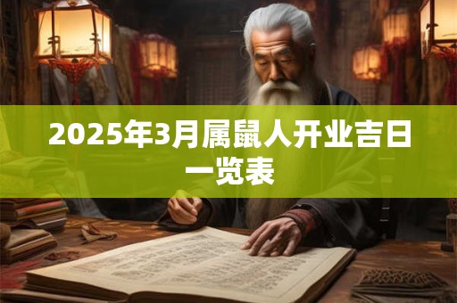 2025年3月属鼠人开业吉日一览表