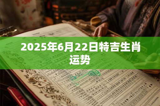 2025年6月22日特吉生肖运势