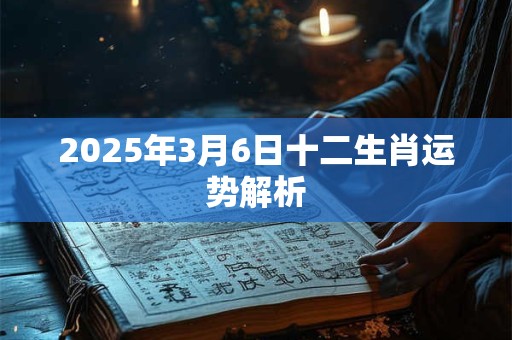 2025年3月6日十二生肖运势解析