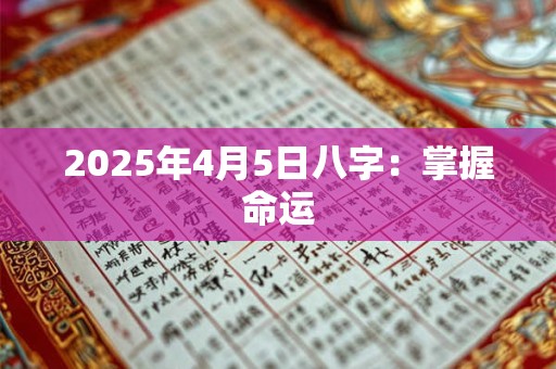 2025年4月5日八字：掌握命运