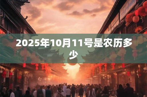 2025年10月11号是农历多少