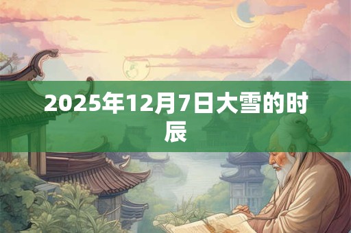 2025年12月7日大雪的时辰