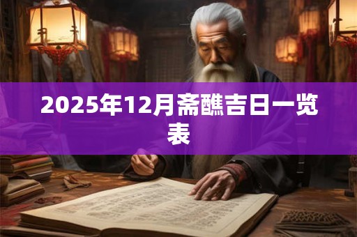 2025年12月斋醮吉日一览表