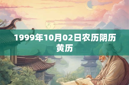 1999年10月02日农历阴历黄历