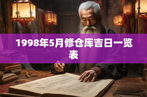 1998年5月修仓库吉日一览表