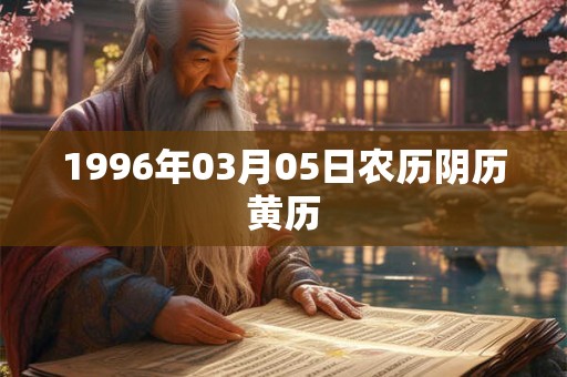 1996年03月05日农历阴历黄历