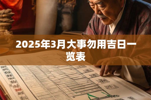 2025年3月大事勿用吉日一览表