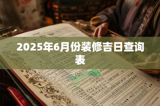 2025年6月份装修吉日查询表