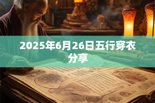 2025年6月26日五行穿衣分享