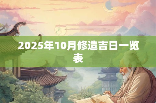 2025年10月修造吉日一览表