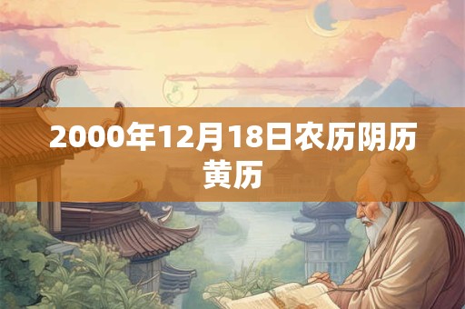 2000年12月18日农历阴历黄历