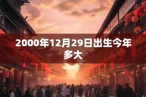 2000年12月29日出生今年多大