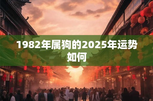 1982年属狗的2025年运势如何