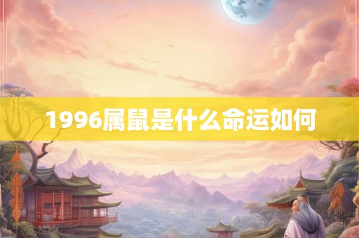 1996属鼠是什么命运如何