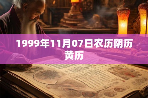 1999年11月07日农历阴历黄历